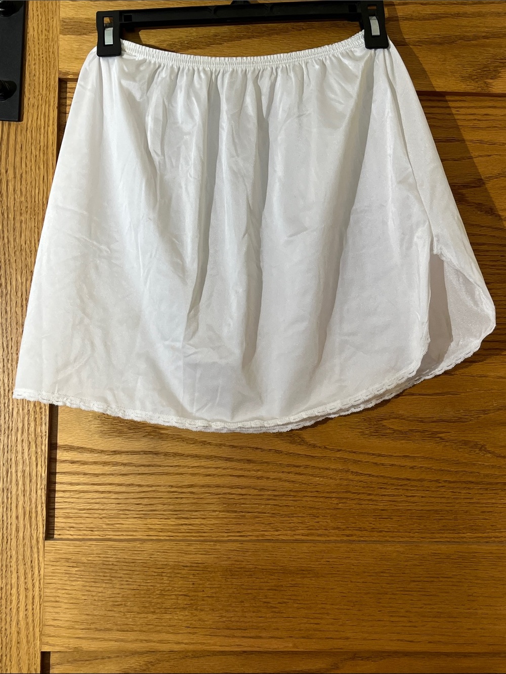 Vanity Fair White Short Half Slip with Lace Trim